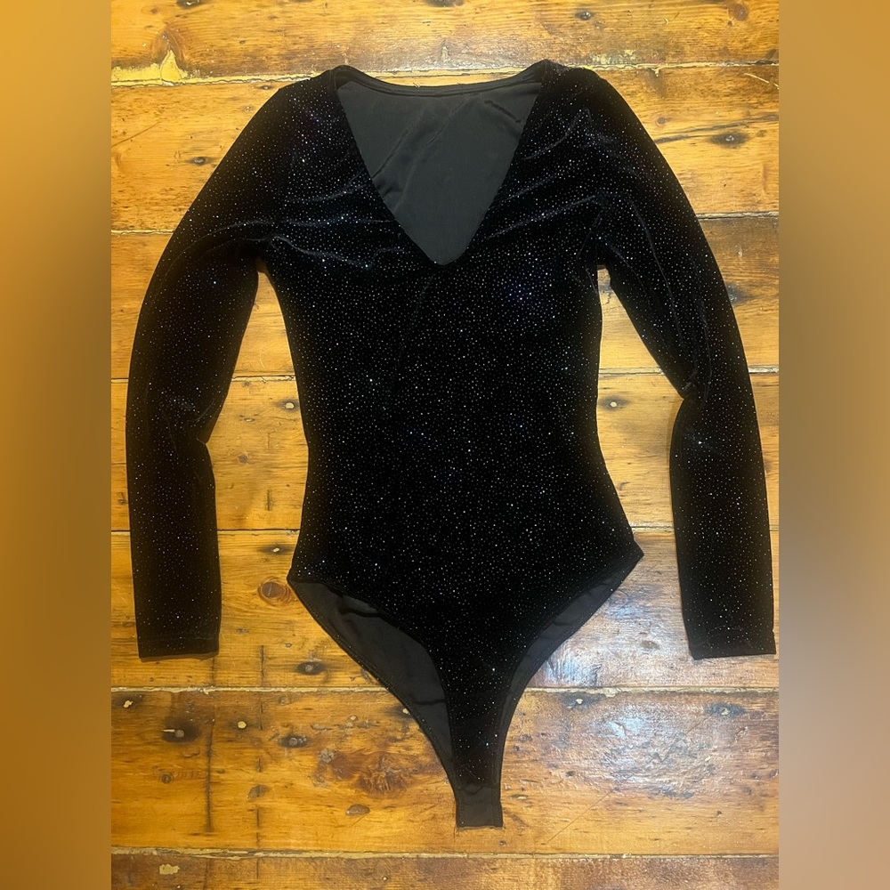 Elegant Black Sparkle Bodysuit